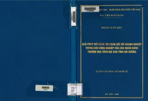 Giải Pháp Mở Rộng Tín Dụng Đối Với Doanh Nghiệp Trong