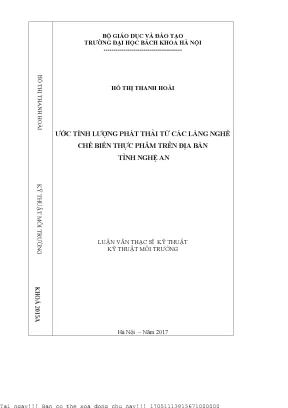 Ước Tính Lượng Phát Thải Từ Các Làng Nghề Chế Biến Thực