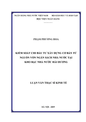 Kiểm Soát Chi Đầu Tư Xây Dựng Từ Ngân Sách Nhà Nước Tại