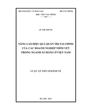 Nâng Cao Hiệu Quả Quản Trị Tài Chính Doanh Nghiệp Niêm