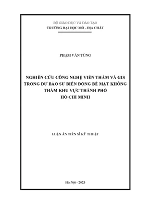 Nghiên Cứu Công Nghệ Viễn Thám và GIS Dự Báo Biến Động 