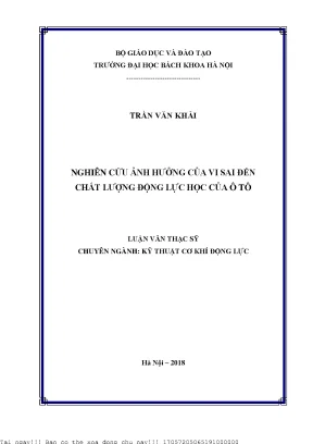 Nghiên Cứu Ảnh Hưởng Của Vi Sai Đến Chất Lượng Động Lực