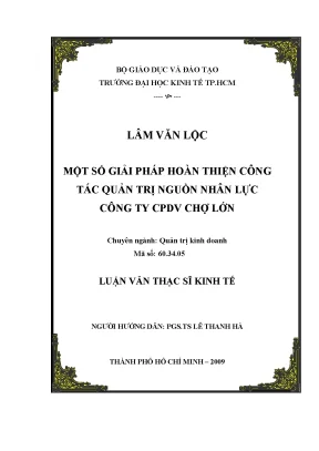 Giải Pháp Hoàn Thiện Quản Trị Nguồn Nhân Lực Tại Công Ty