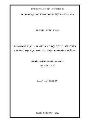 Tạo Động Lực Làm Việc Cho Giảng Viên Tại Trường Đại Học