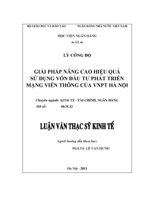 Giải Pháp Nâng Cao Hiệu Quả Sử Dụng Vốn Đầu Tư Phát