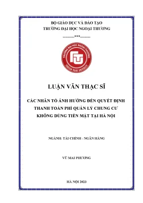 Các Nhân Tố Ảnh Hưởng Đến Quyết Định Thanh Toán Phí Quản