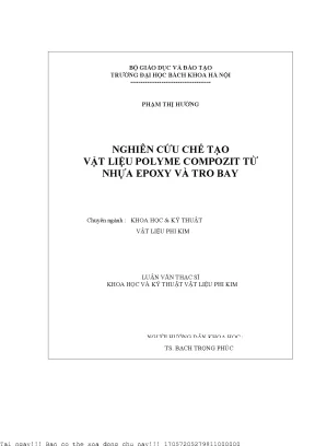 Nghiên ứu hế tạo vật liệu polyme ompozit từ nhựa epoxy và tro bay