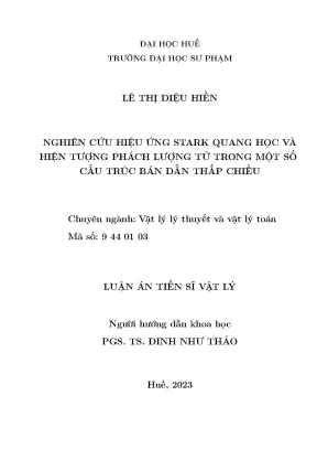 Nghiên Cứu Hiệu Ứng Stark Quang Học Trong Cấu Trúc Bán