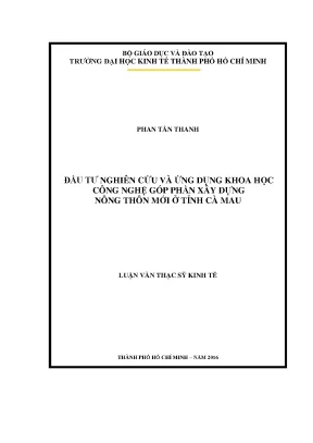 Nghiên Cứu Ứng Dụng Khoa Học Công Nghệ Xây Dựng Nông