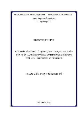 Giải Pháp Tăng Thu Dịch Vụ Phi Tín Dụng Tại Ngân Hàng