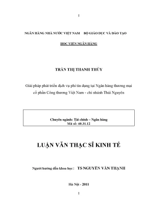 Giải pháp phát triển dịch vụ phi tín dụng tại Vietinbank