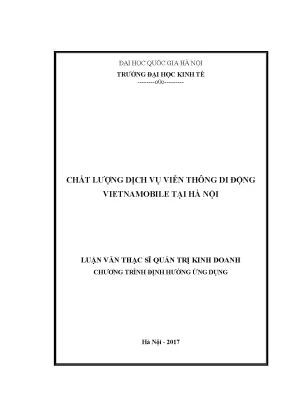 Chất Lượng Dịch Vụ Viễn Thông Di Động Vietnamobile Tại