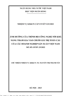 Ảnh Hưởng Của Trình Độ Công Nghệ Đến Tham Gia Chuỗi Giá
