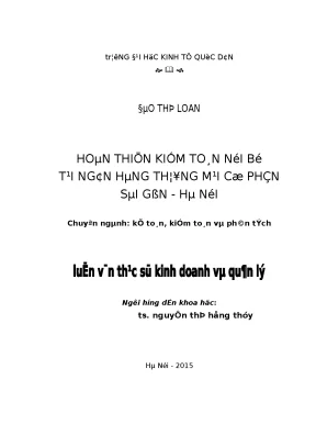Hoàn thiện kiểm toán nội bộ tại Ngân hàng thương mại Cổ