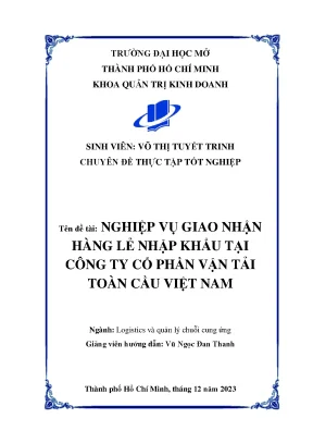 Nghiệp Vụ Giao Nhận Hàng Lẻ Nhập Khẩu Tại Công Ty Cổ 