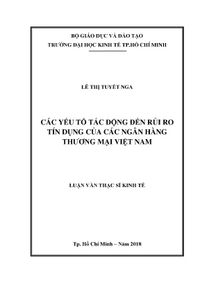 Các Yếu Tố Tác Động Đến Rủi Ro Tín Dụng Của Ngân Hàng