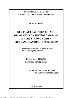 Giải Pháp Phát Triển Đội Ngũ Giảng Viên Trường Cao Đẳng