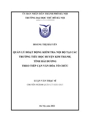 Quản Lý Hoạt Động Kiểm Tra Nội Bộ Tại Trường Tiểu Học 