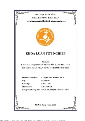 Kiểm Soát Nội Bộ Chu Trình Bán Hàng Tại Công Ty Dược Mỹ
