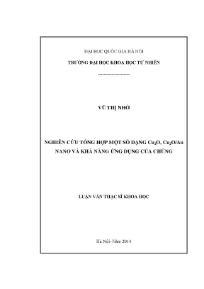 Nghiên Cứu Tổng Hợp Cu2O và Au Nano: Ứng Dụng và Phương Pháp