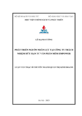 Phát Triển Nguồn Nhân Lực Tại Công Ty Empower: Luận Văn