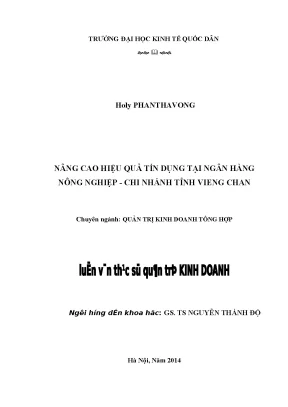 Nâng Cao Hiệu Quả Tín Dụng Tại Ngân Hàng Nông Nghiệp Chi 