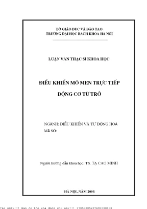 Nghiên Cứu Điều Khiển Mô Men Trực Tiếp Cho Động Cơ Từ Trở