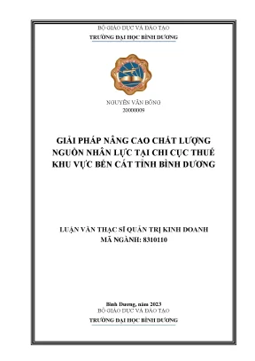 Giải Pháp Nâng Cao Chất Lượng Nguồn Nhân Lực Tại Chi Cục