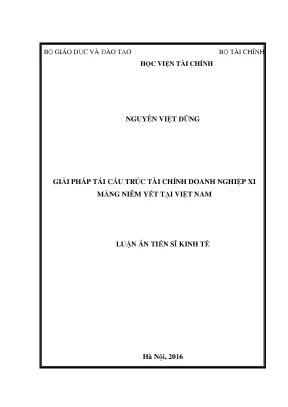 Giải Pháp Tái Cấu Trúc Tài Chính Doanh Nghiệp Xi Măng