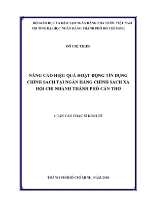 Nâng Cao Hiệu Quả Tín Dụng Chính Sách Tại Ngân Hàng