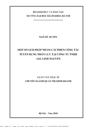 Giải Pháp Cải Thiện Tuyển Dụng Nhân Lực Tại Công Ty TNHH