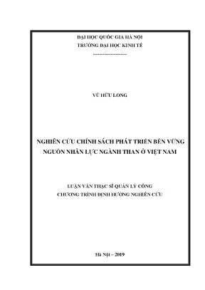 Nghiên Cứu Chính Sách Phát Triển Bền Vững Nguồn Nhân Lực