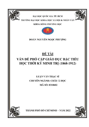 Phổ Cập Giáo Dục Bậc Tiểu Học Thời Kỳ Minh Trị (1868-1912)