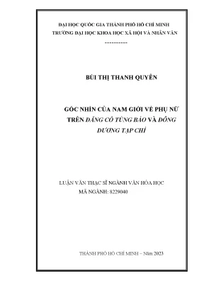 Góc Nhìn Của Nam Giới Về Phụ Nữ Qua Đăng Cổ Tùng Báo Và