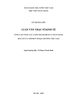 Nâng Cao Năng Lực Cạnh Tranh Dịch Vụ Ngân Hàng Bán Lẻ
