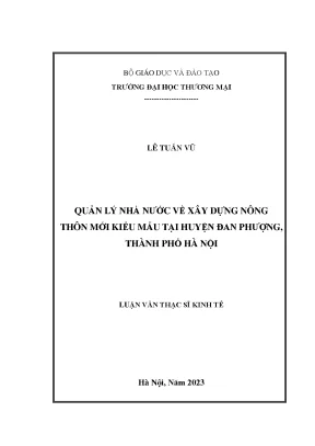 Quản Lý Nhà Nước Về Xây Dựng Nông Thôn Mới Kiểu Mẫu Tại