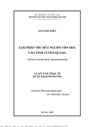 Giải Pháp Tăng Cường Thu Hút Nguồn Vốn ODA Tại Tỉnh