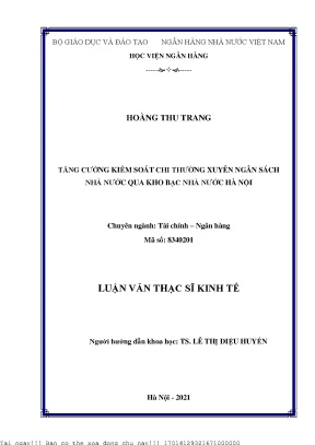 Tăng Cường Kiểm Soát Chi Ngân Sách Nhà Nước Qua Kho Bạc