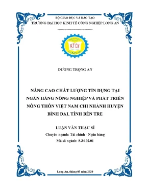 Nâng Cao Chất Lượng Tín Dụng Tại Agribank Bình Đại, Bến Tre