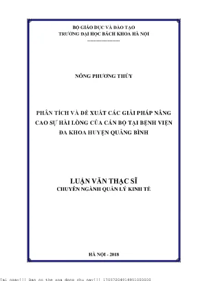 Giải Pháp Nâng Cao Sự Hài Lòng Cán Bộ Tại Bệnh Viện Đa