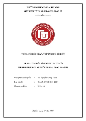 Phát Triển Thương Mại Dịch Vụ Quốc Tế Giai Đoạn 2010-2021
