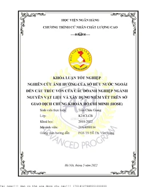 Nghiên Cứu Ảnh Hưởng Của Sở Hữu Nước Ngoài Đến Cấu Trúc