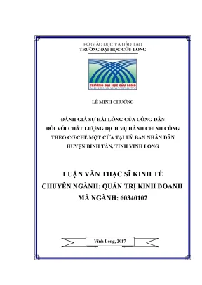 Đánh Giá Sự Hài Lòng Của Công Dân Đối Với Dịch Vụ Hành