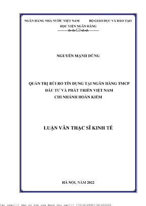 Quản Trị Rủi Ro Tín Dụng Tại BIDV Chi Nhánh Hoàn Kiếm