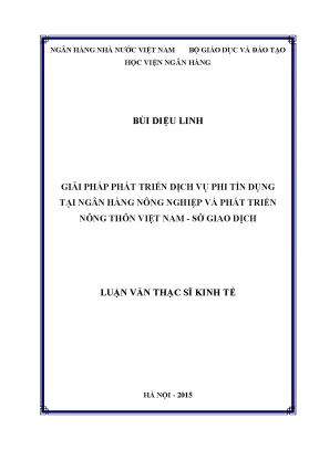 Giải Pháp Phát Triển Dịch Vụ Phi Tín Dụng Tại Ngân Hàng