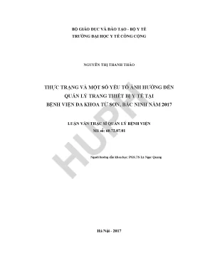 Quản Lý Trang Thiết Bị Y Tế Tại Bệnh Viện Đa Khoa Từ