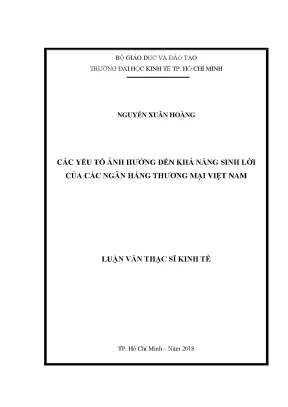 Các yếu tố ảnh hưởng đến khả năng sinh lời của ngân hàng
