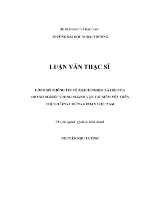 Trách Nhiệm Xã Hội Của Doanh Nghiệp Trong Ngành Vận Tải