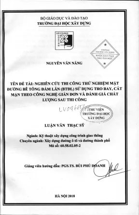 Nghiên Cứu Thi Công Mặt Đường Bê Tông Đầm Lăn Sử Dụng