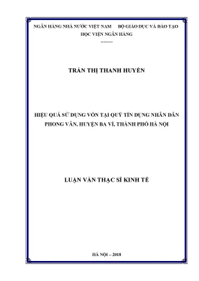 Hiệu Quả Sử Dụng Vốn Tại Quỹ Tín Dụng Nhân Dân Phong